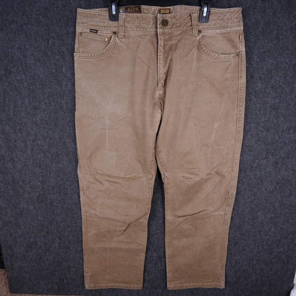 Kuhl Crag Series Pants Mens 38x30 Tan Excellent Vintage Patina Dye Articulated
